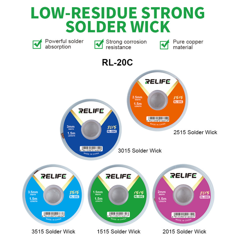 Solder Wick Braid - RELIFE RL-20C Паяльный фитиль для телефона