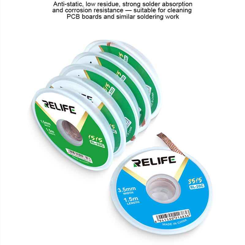 RELIFE RL-20C Паяльный фитиль  – обзор и цена Solder Wick Braid