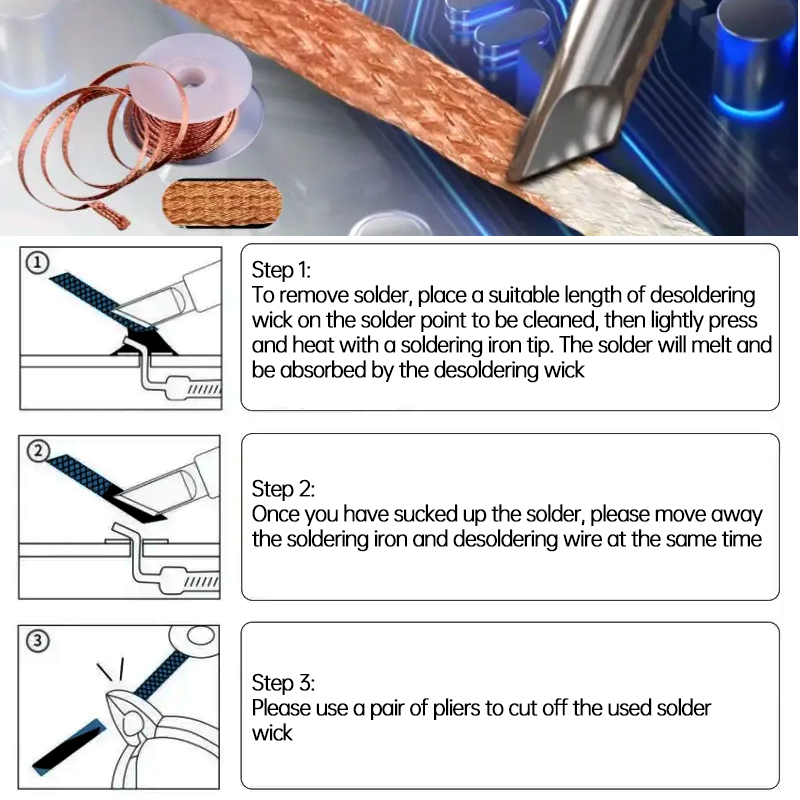 Медная проволока для удаления  – обзор и цена Solder Wick Braid